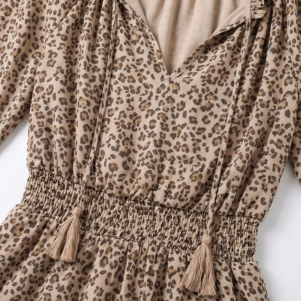 Ruffle V Neck Floral Mini Dress