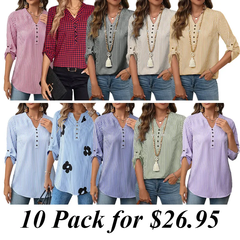 10PACK- Striped Casual Shirt