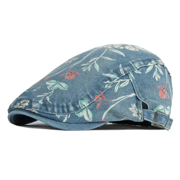 Floral Cotton Ivy Newsboy Cap