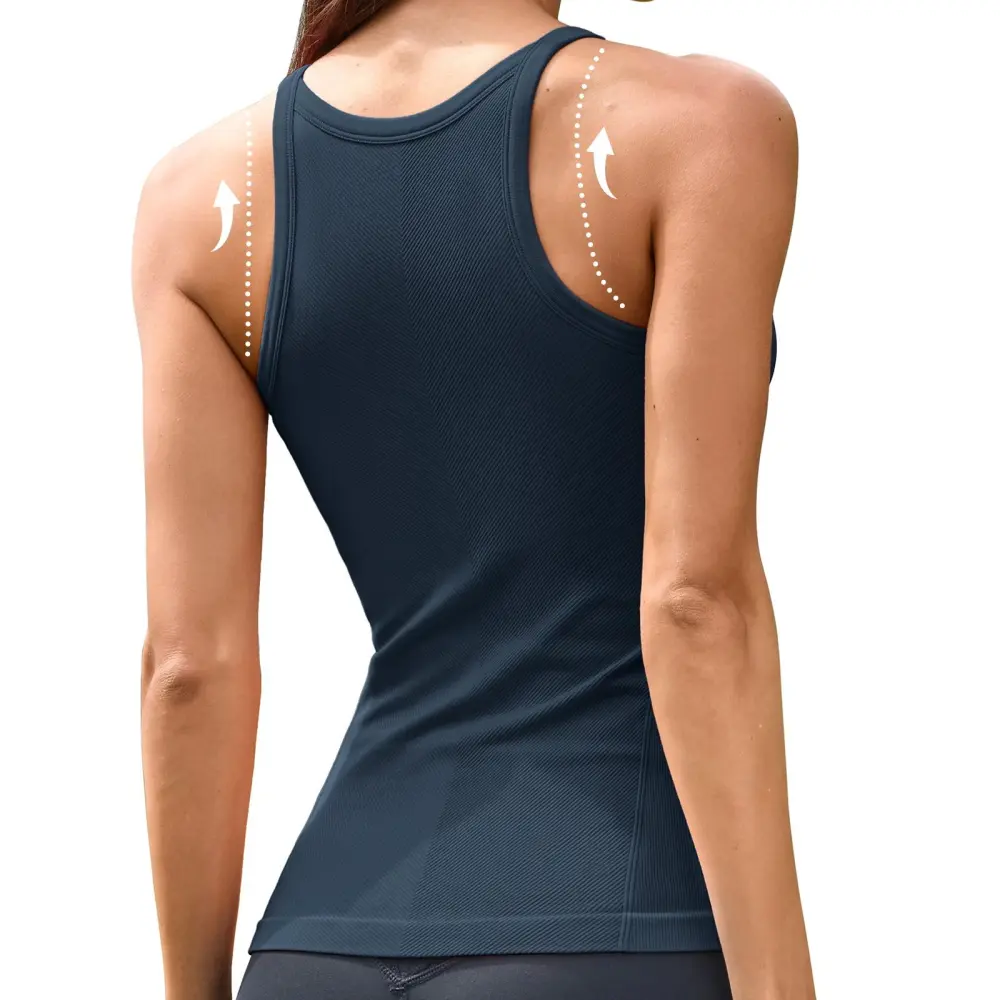 Women CoreFlex Ribbed Bra Tank with Built in Bra