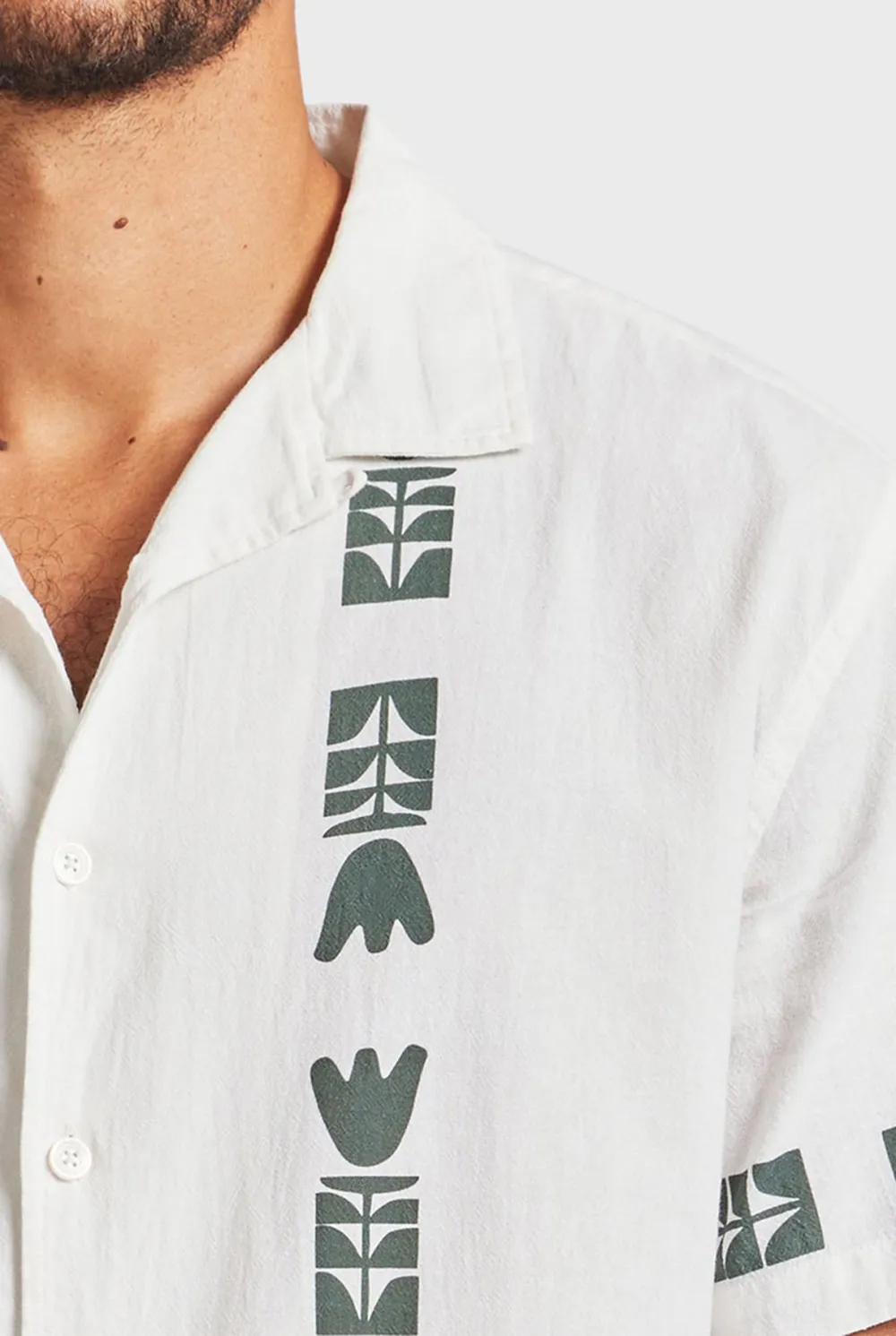 Kemp Short Sleeve Shirt- Navy/white