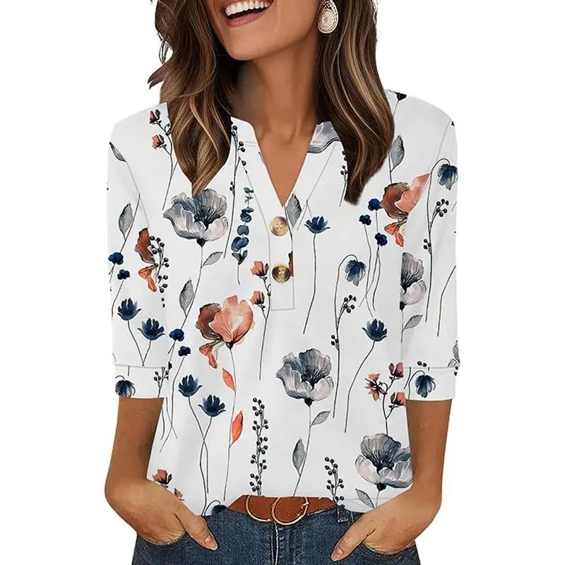 Womens Tops 3/4 Sleeve Heley Shirts