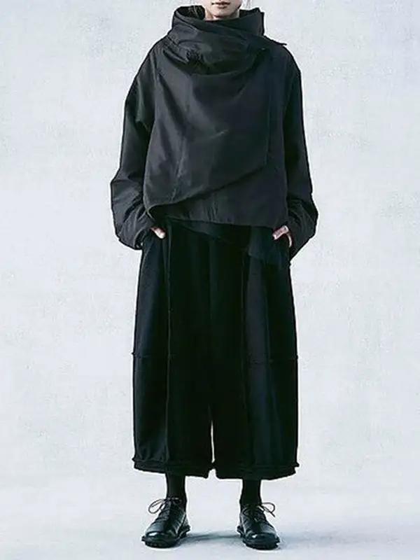 Stand-Collar Relaxed Outerwear Coat