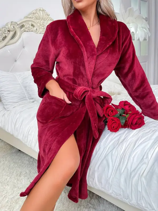 Thickened Wrap Fleece Robe