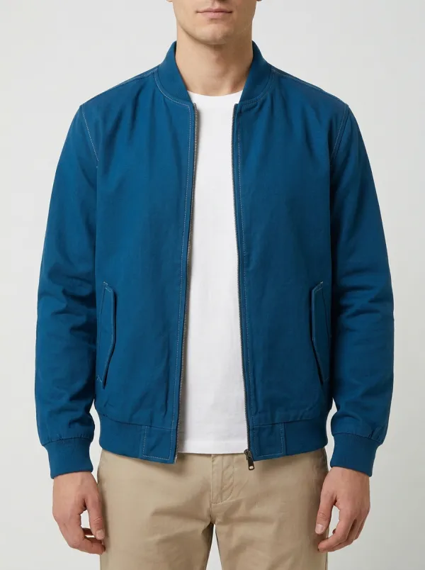 Solid Bomber Zip Jacket