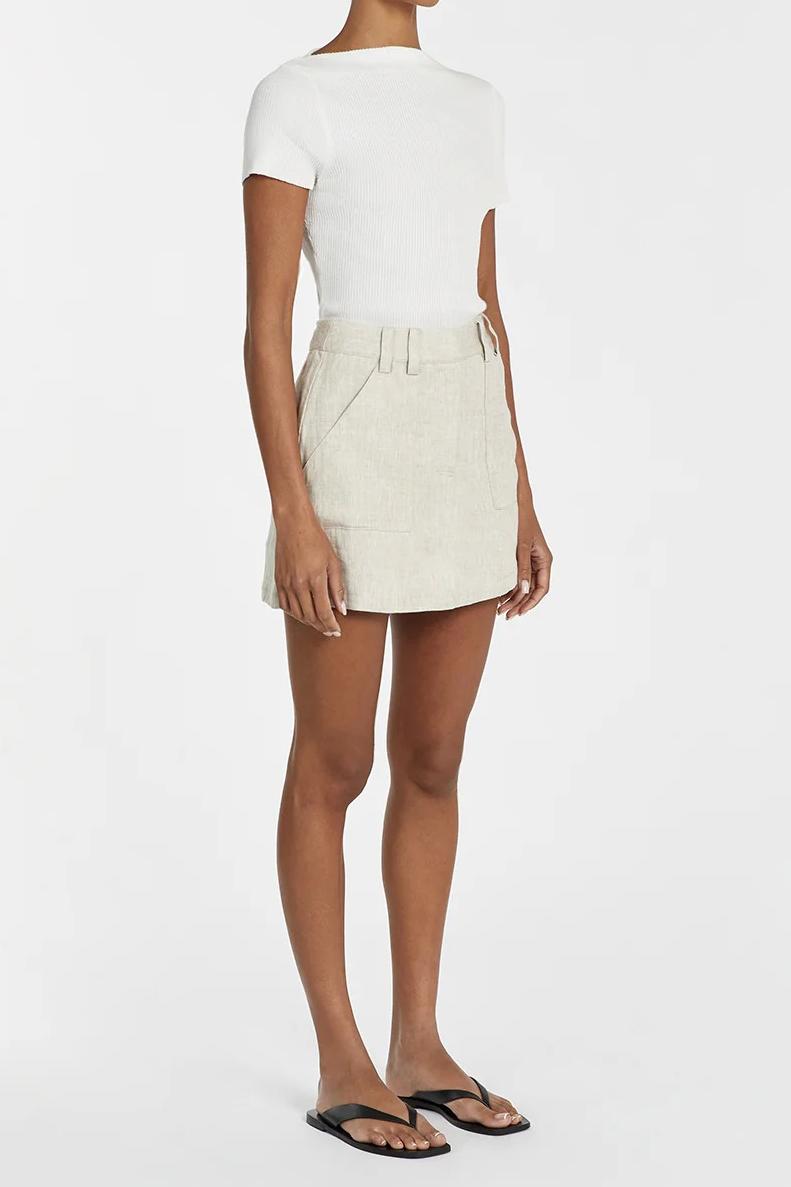NATURAL LINEN SKORT