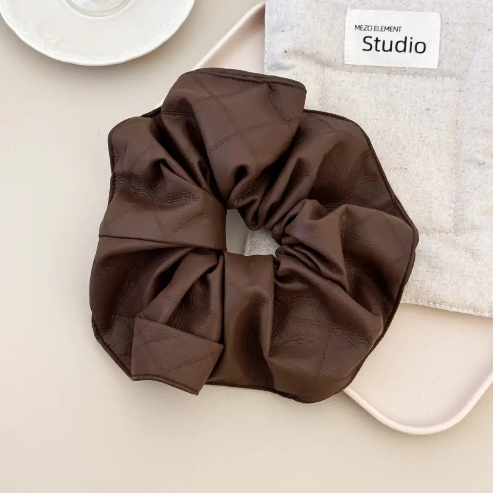 Elastic PU Leather Hair Scrunchie Set