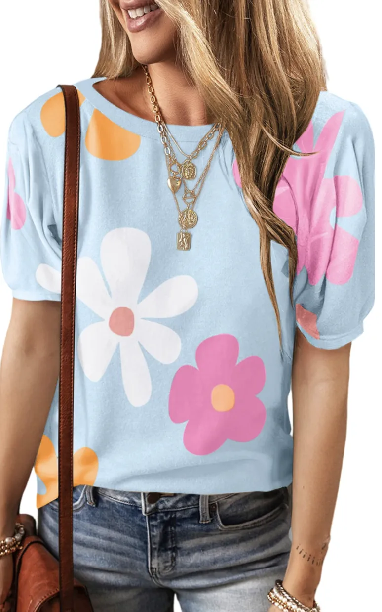 Textured Bubble Sleeve Tee