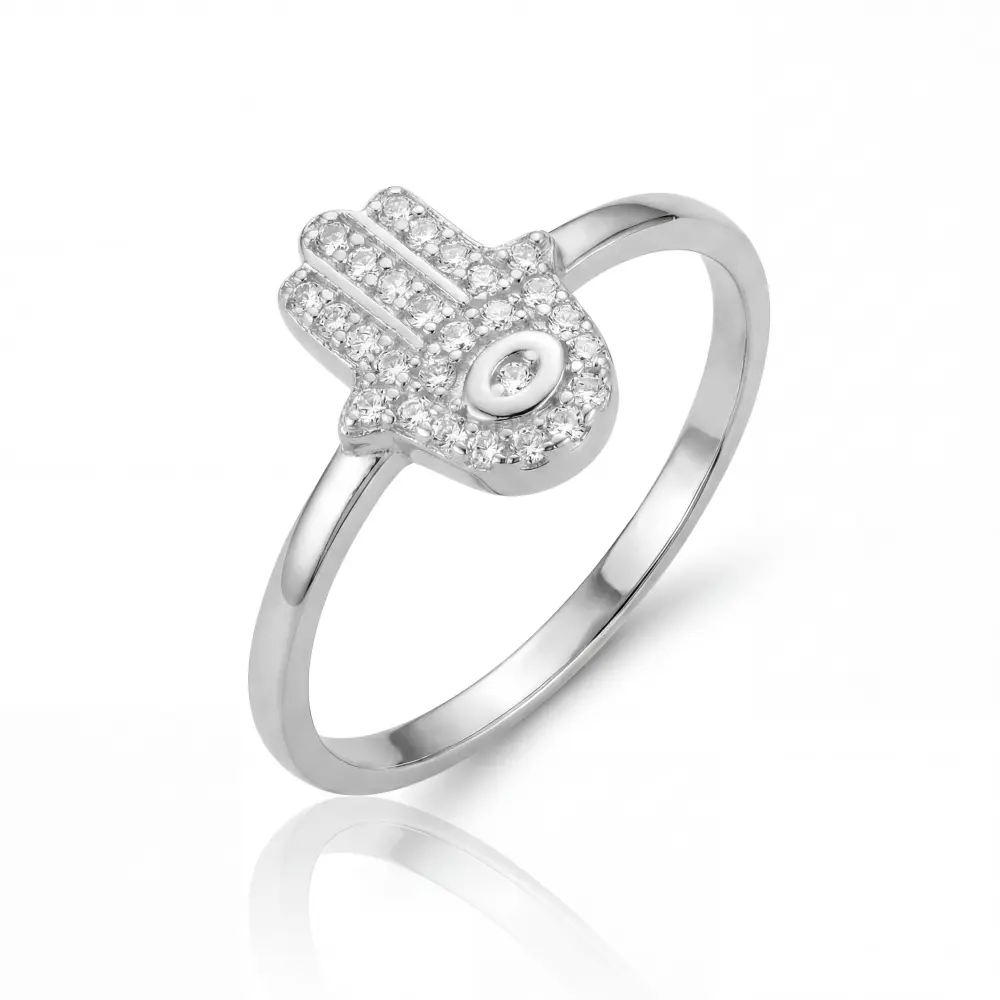 Hamsa Evil Eye Ring