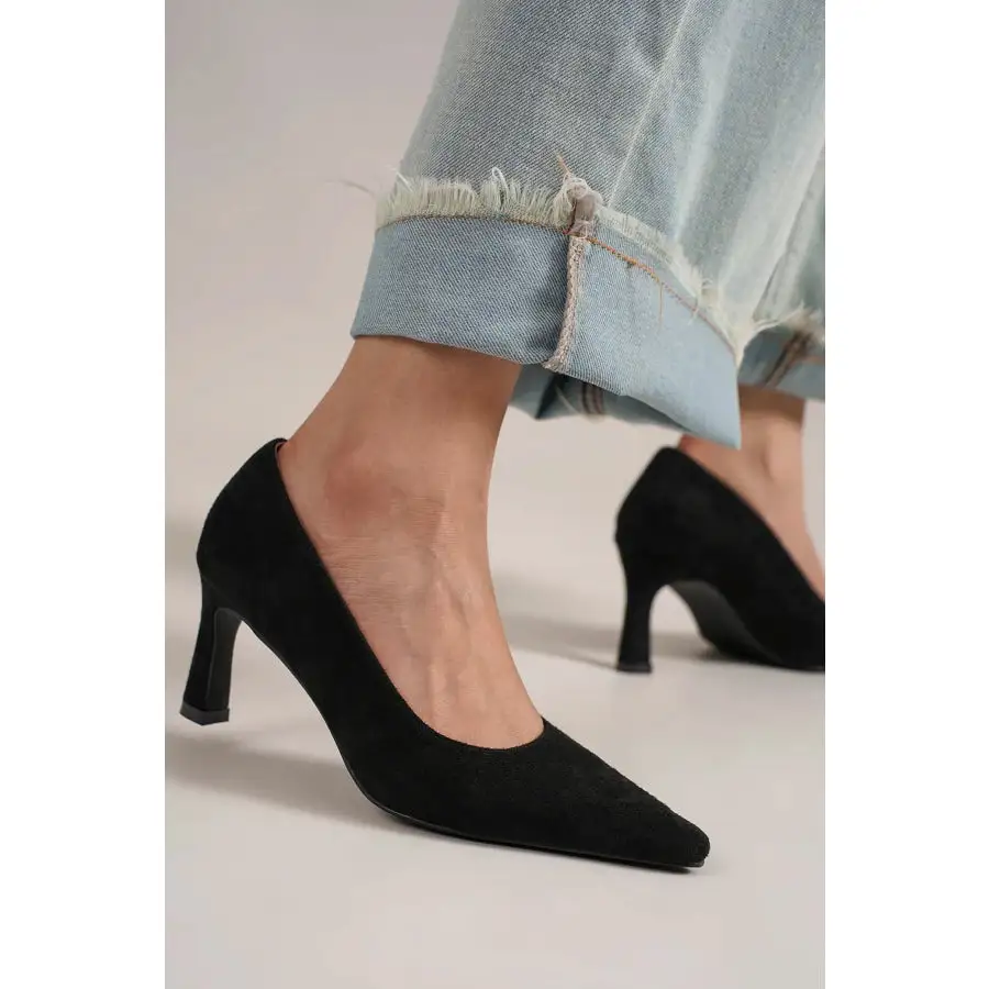 Faux Suede Point Toe Pumps