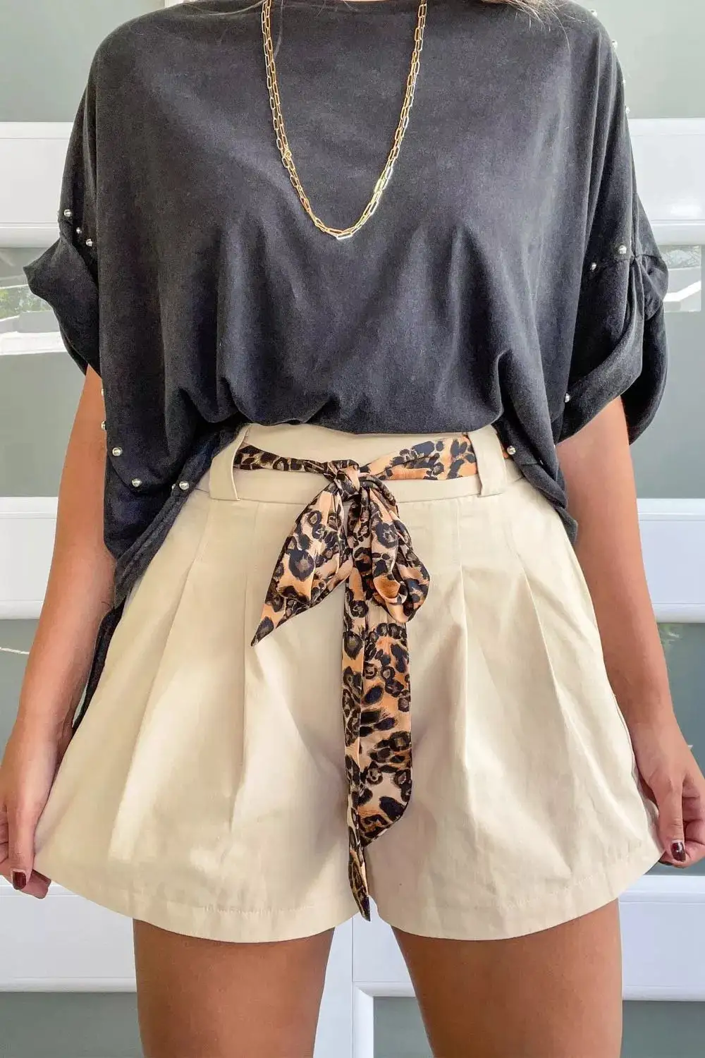 High Waisted Pleated 1 Casual Shorts