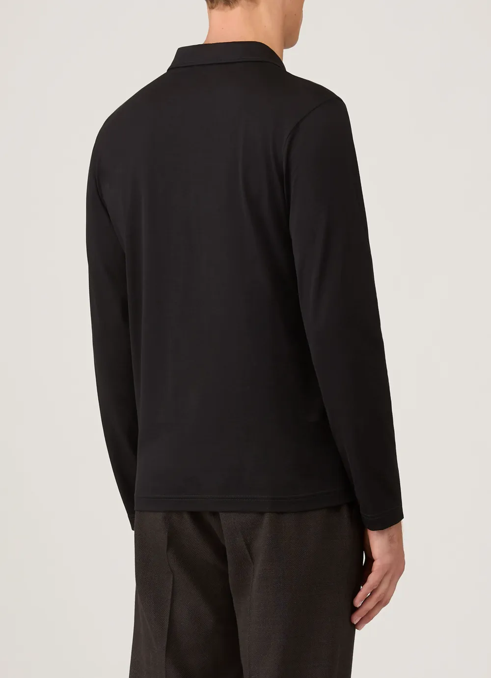 Polished Everyday Regular Fit Cotton Jersey Long Sleeve Polo Shirt