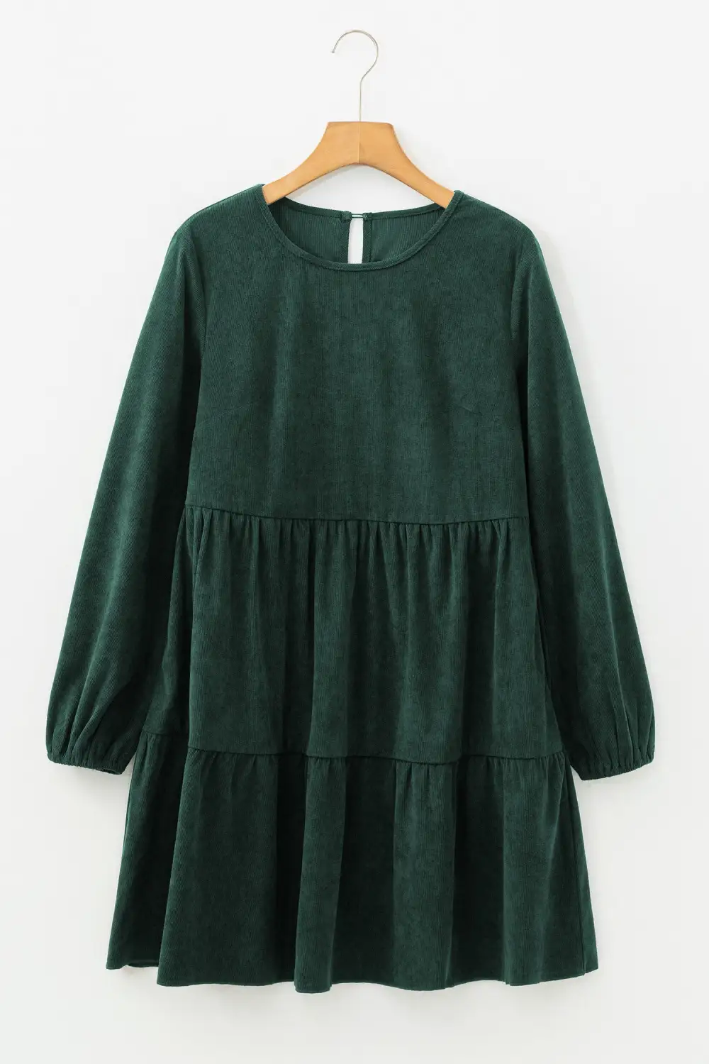 Wearable Cut Tiered Lantern Sleeve Mini Dress
