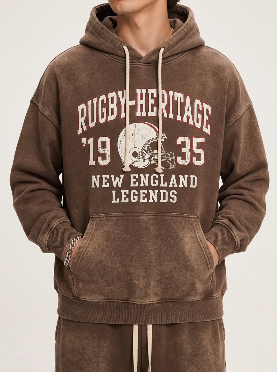 Men's Rugby Heritage New England Legends Helmet Printed Hoodie