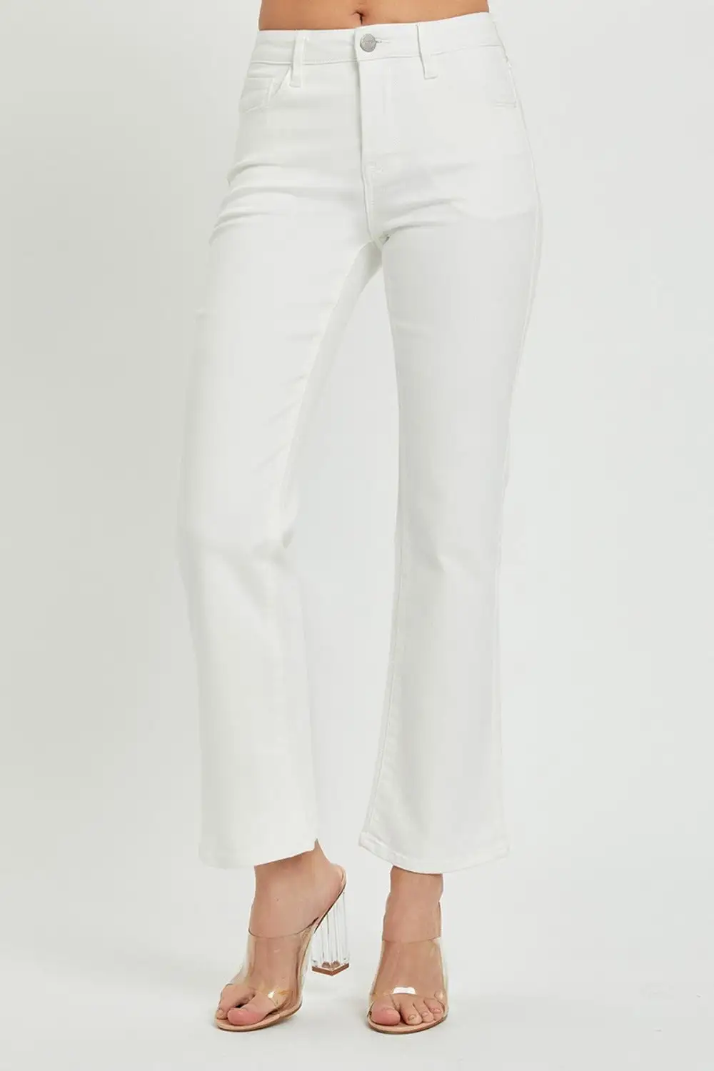 Casual Mid Rise Flare Leg Pocketed Denim Jeans