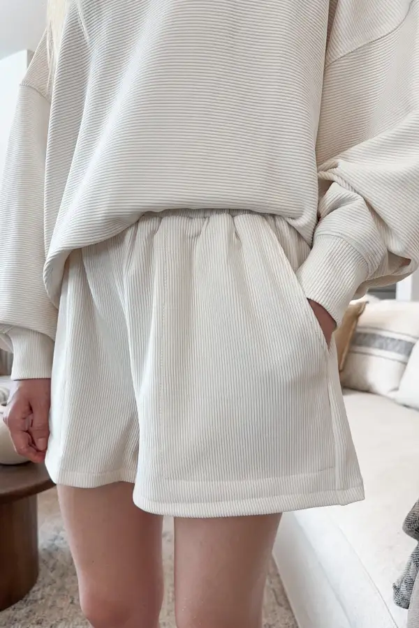 Structured Soft Ribbed Shorts