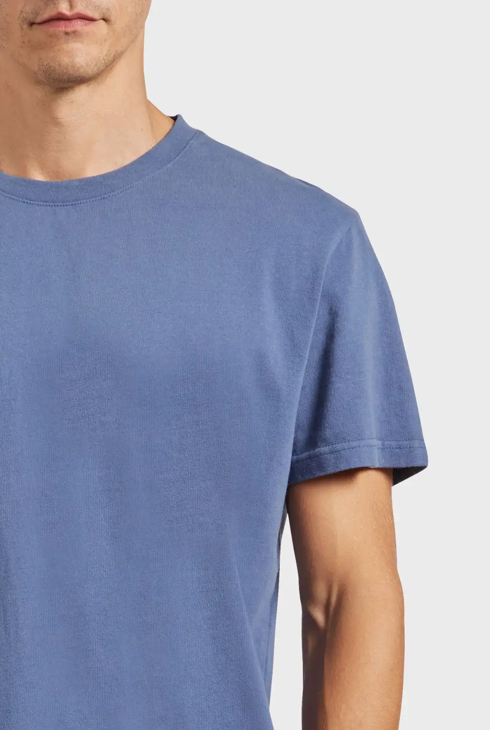 Blue Short Sleeve Crew Neck Basic Tee