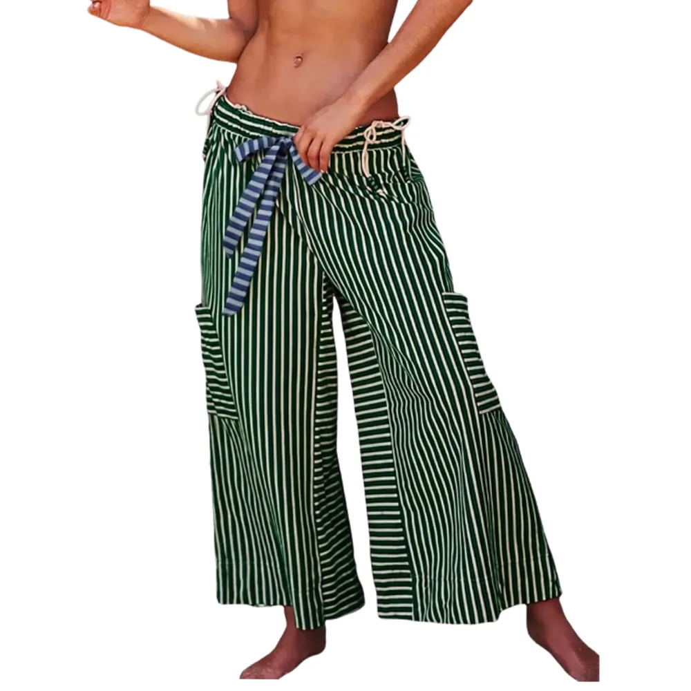 Women's Striped Wide Leg Pants