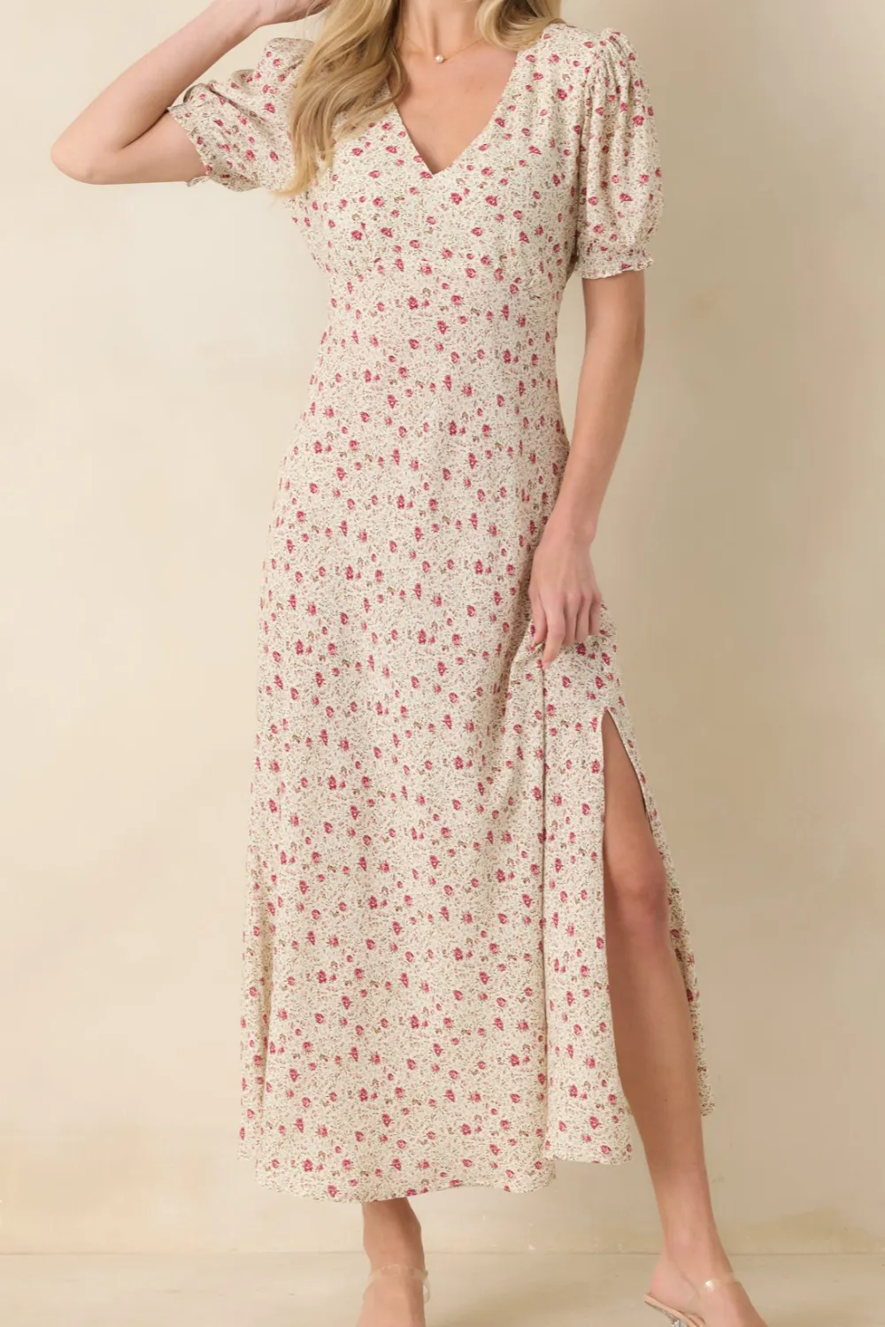 Floral Short Sleeve Maxi Dress