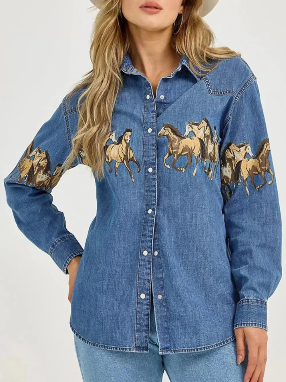 Horse Print Long Sleeve Shirt
