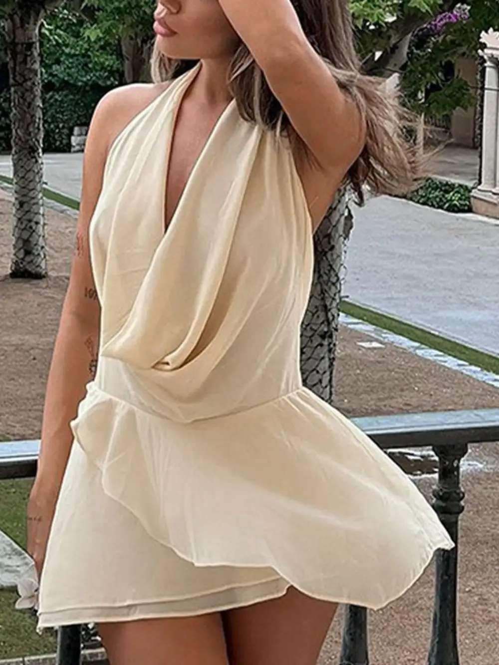 Halter Cotton Mini Dress