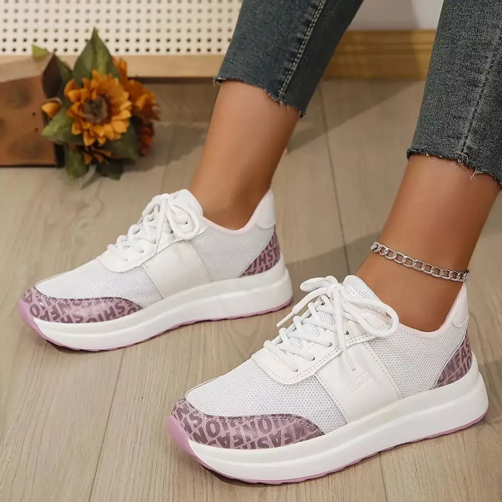 Classic Round Toe Lace-Up Sneakers