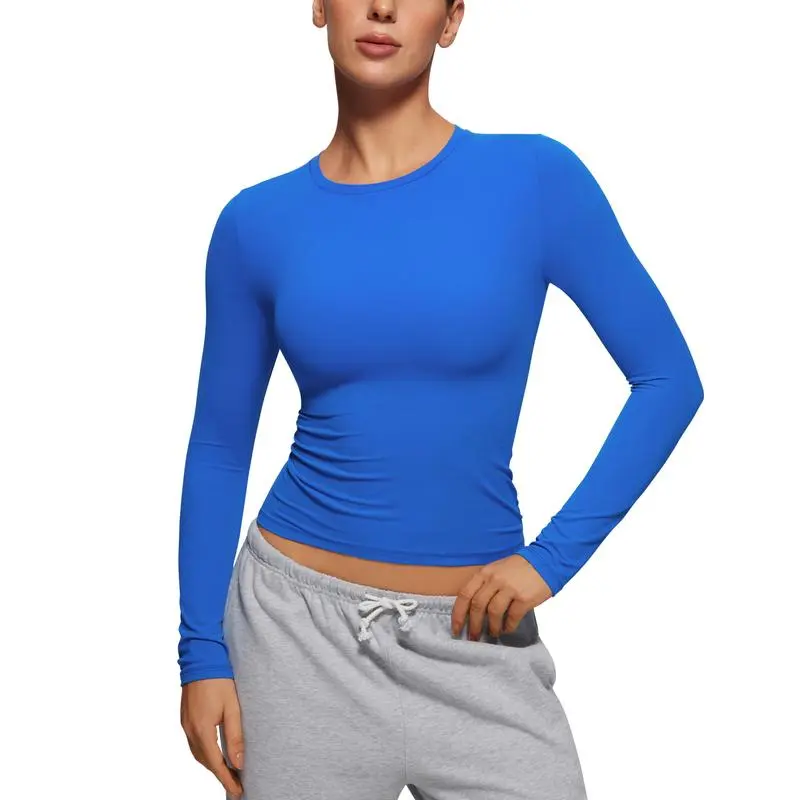 Long Sleeve Shirts for Women Soft Crew Neck Tight Tops