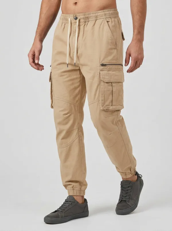 Streetwear Multi-Pocket Drawstring Men's Cargo Pants