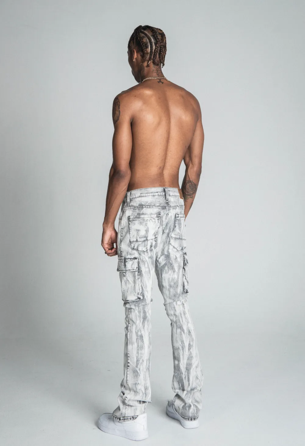 Wash Stacked Cargo Jeans