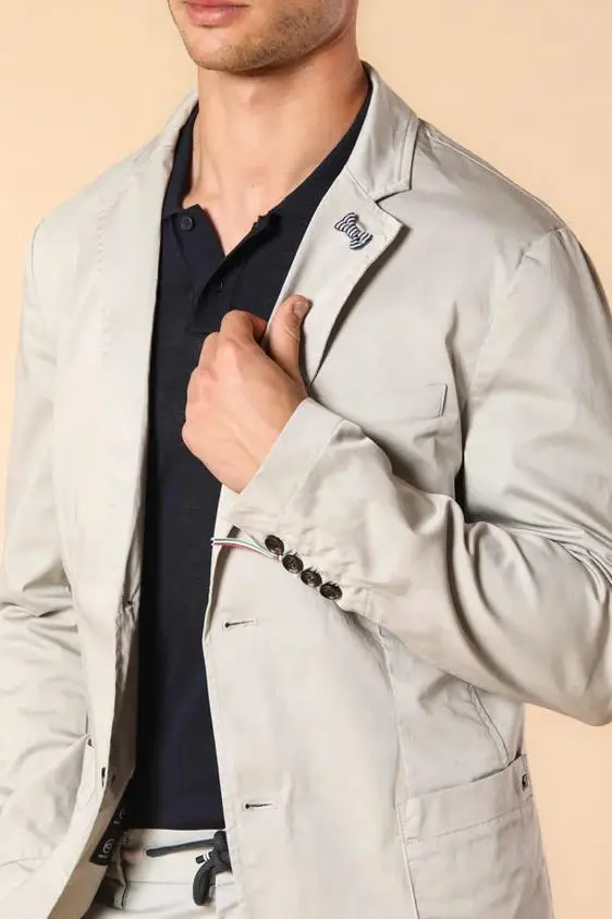 Men's Business Casual Fashion Pearl Grey Blazer