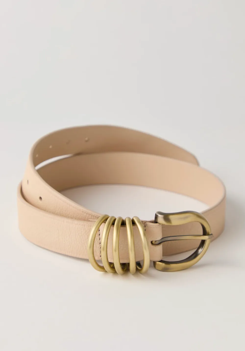 Ring Detail Leather Belt