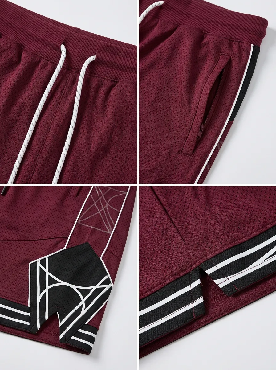 Active Geometric Pattern Profile Men's Basketball Shorts