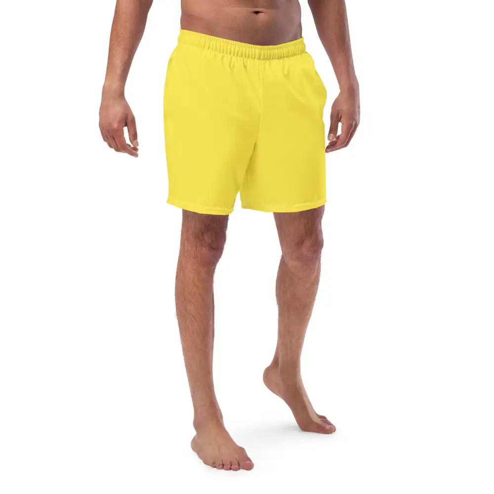 Elastic Waist Floral Print Swim Trunks