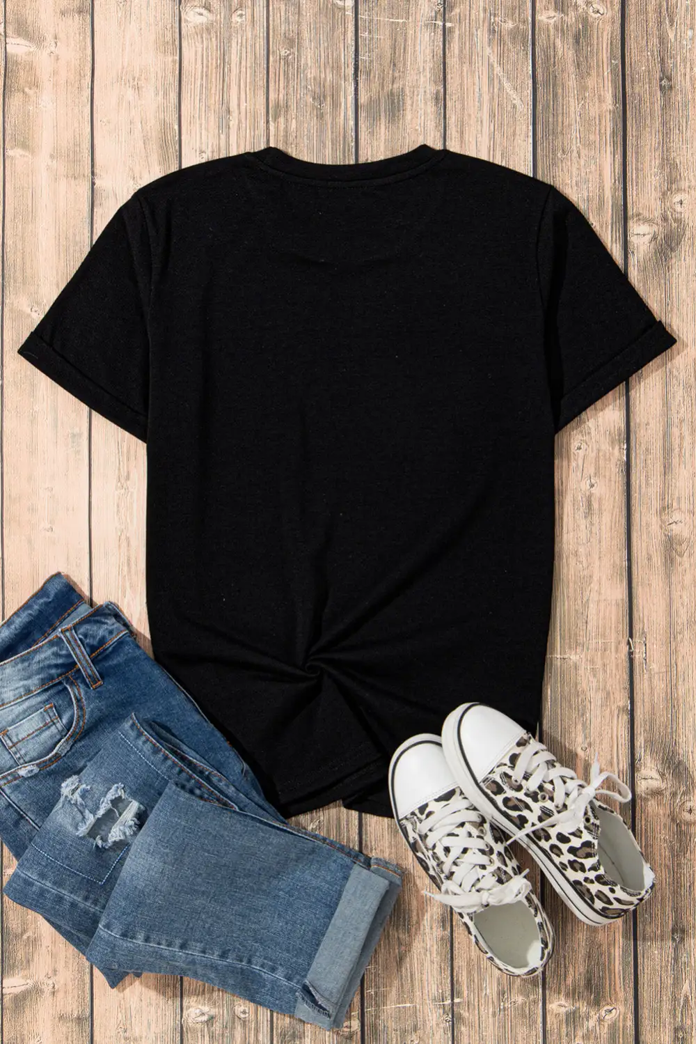 Black Western Pattern Print Slim