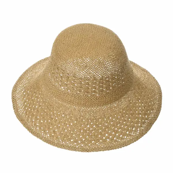 Straw Crochet Bow Accent Sun Hat