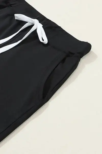Relaxed Drawstring Pocketed Jogger Pants