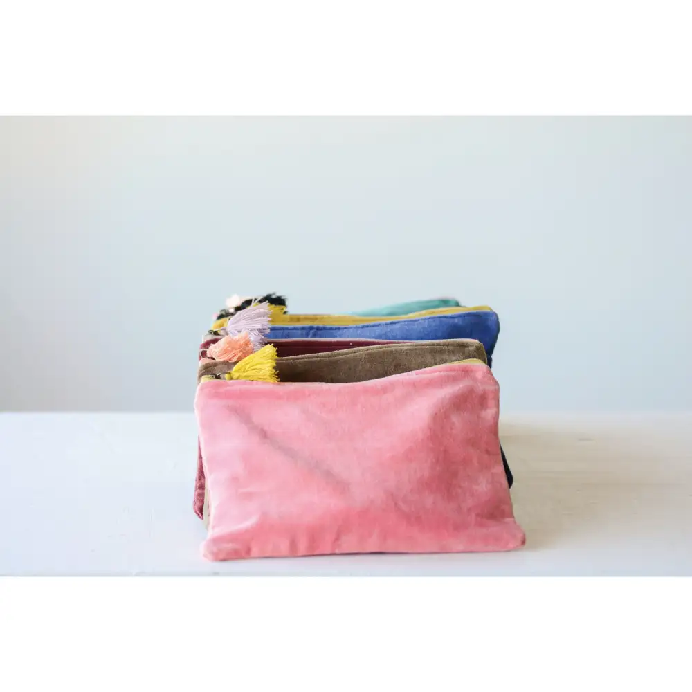 Roomy Zip Cotton Blend Clutch Bag