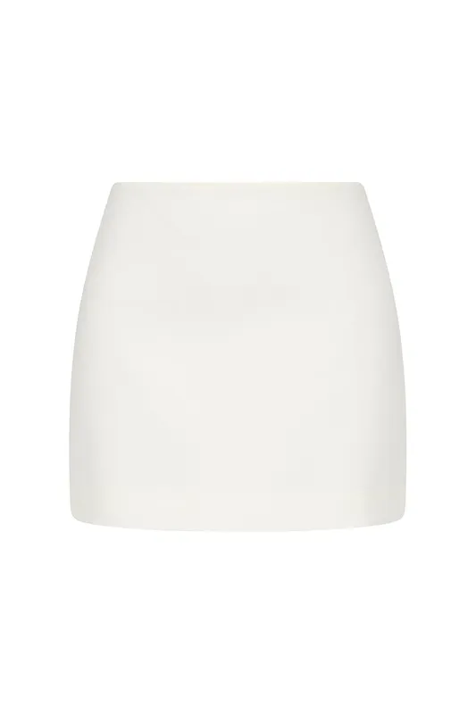White Low-Rise Mini Skirt