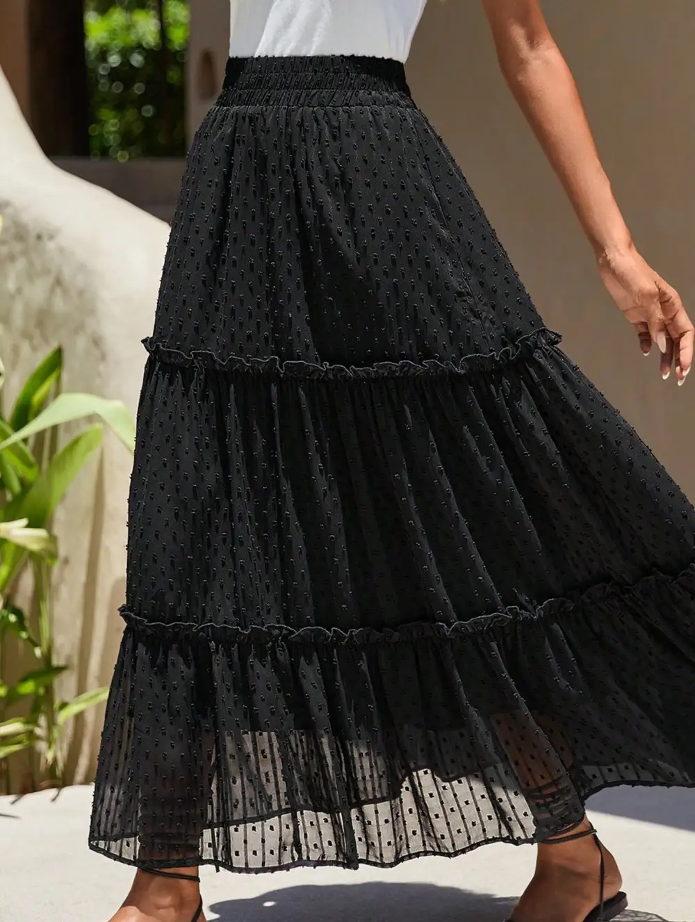 Lace High Waist Maxi Skirt