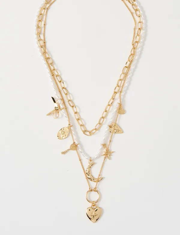 Exquisite Multifunctional Three-Piece Gold Necklace