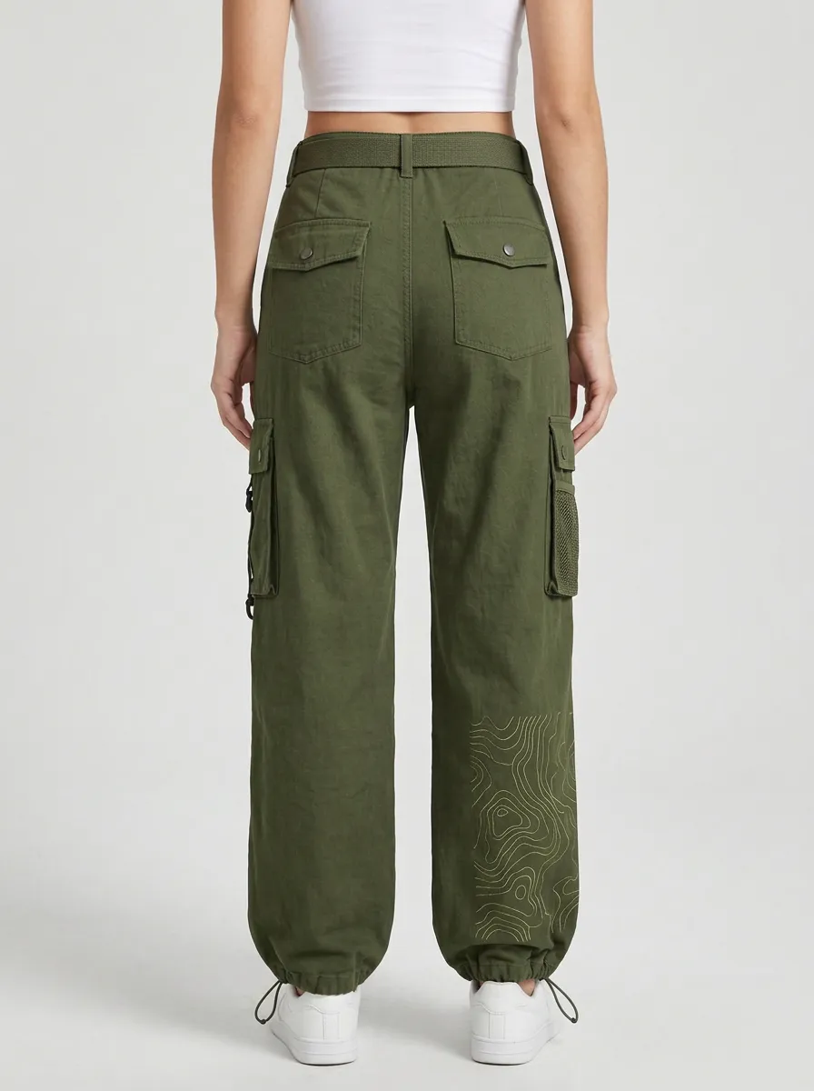 Flexible Multi Pocket Sport Look Women's Multi Pocket Cargo Pants