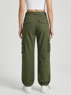 Flexible Multi Pocket Sport Look Women's Multi Pocket Cargo Pants