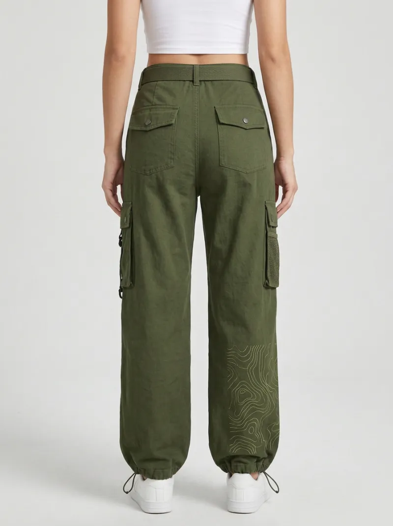 Flexible Multi Pocket Sport Look Women's Multi Pocket Cargo Pants