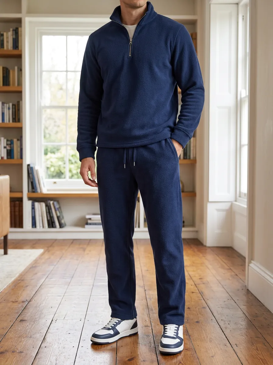 Men's Everyday Quarter-Zip Fleece Pullover and Joggers Set