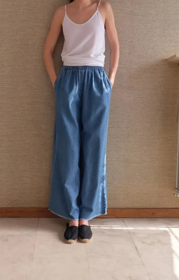 Women's Relaxed Draped Wide Leg Trousers
