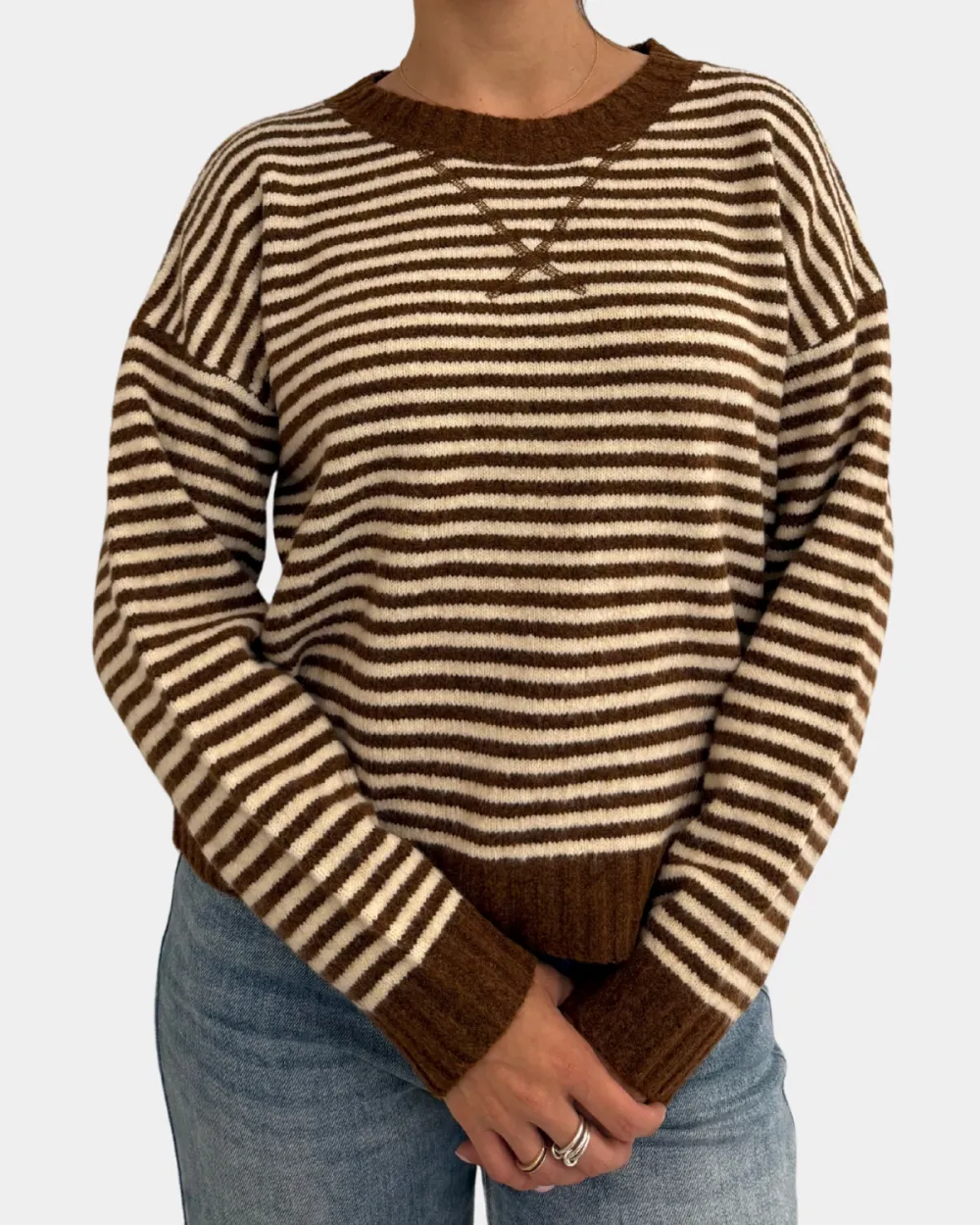Crisscross Stitch Stripe Sweater
