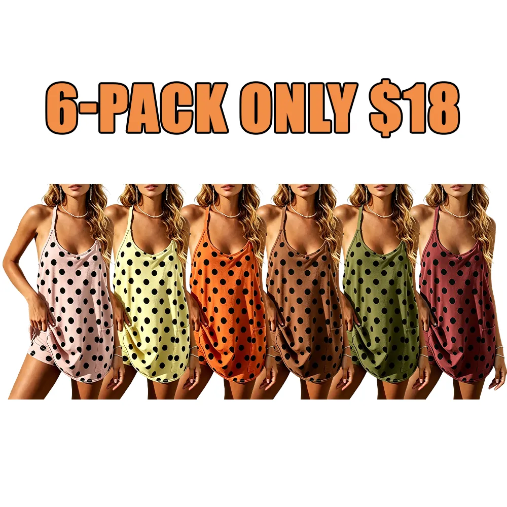 Women's Summer Polka Dot Tennis Dress