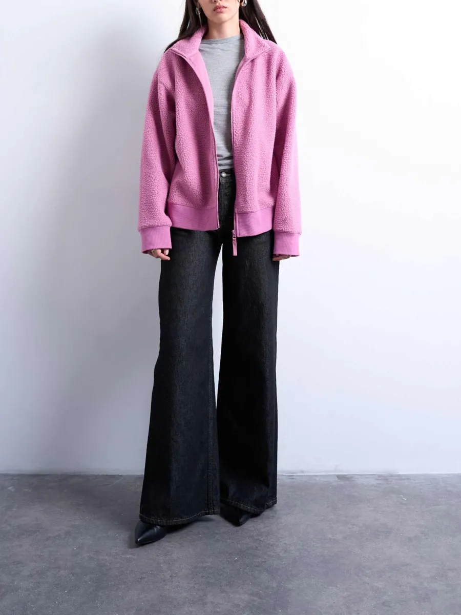 Zippered Stand-Collar Jacket