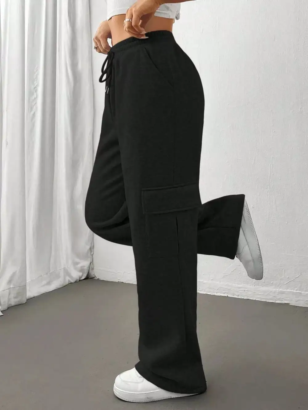 Relaxed Fit Pants with Drawstring Waist