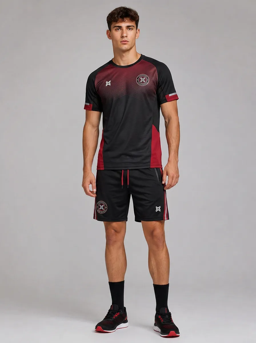 Men's Sport Training Logo Graphic Printed Activewear Set
